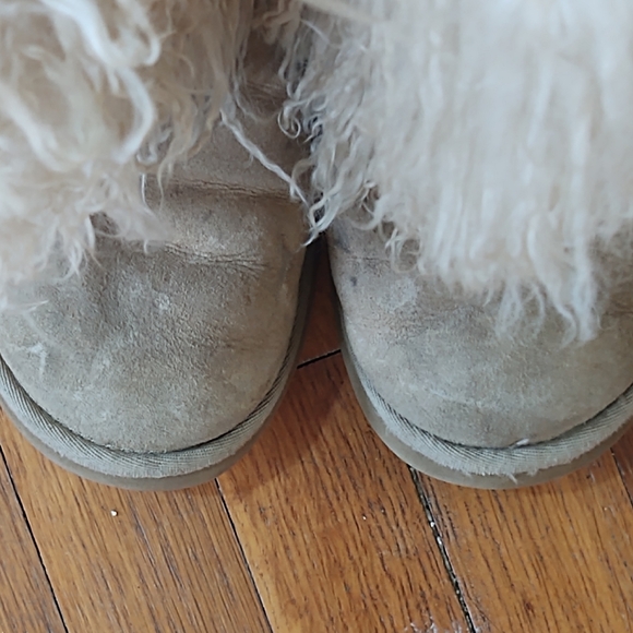 UGG Sheepskin Mongolian Tall Boots Size 8 Sand/Tan - Picture 8 of 11